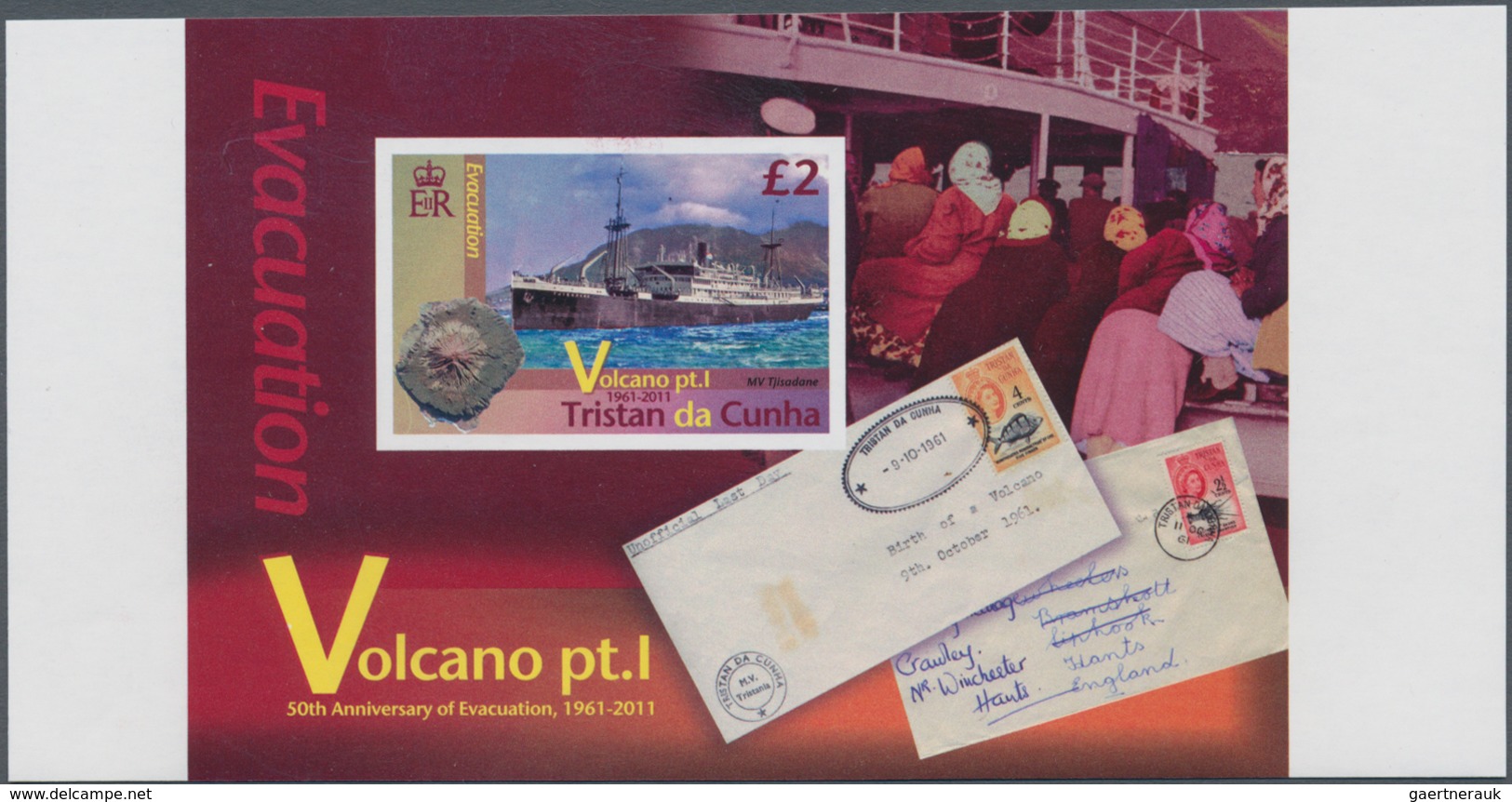 Tristan Da Cunha: 2011, 50th Anniversary Of Evacuation Due To Volcanic Eruption Complete Set Of Four - Tristan Da Cunha