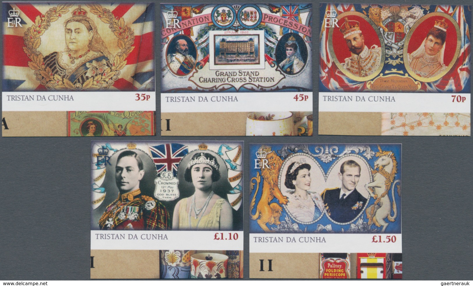 Tristan Da Cunha: 2013, 60th Anniversary Of Coronation Of QEII Complete IMPERFORATE Set Of Five And - Tristan Da Cunha