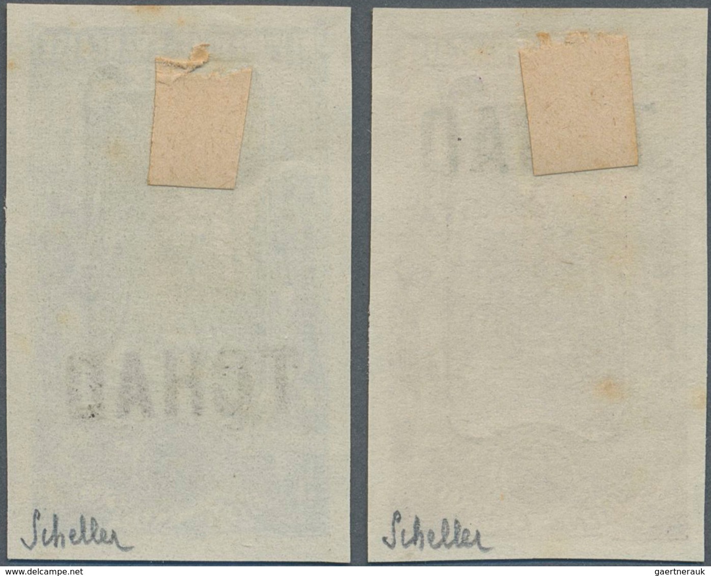 Tschad: 1922, "TCHAD" Overprints, Design "Coconut Palms", Two Imperforate Proofs In Colours "brown/l - Chad (1960-...)