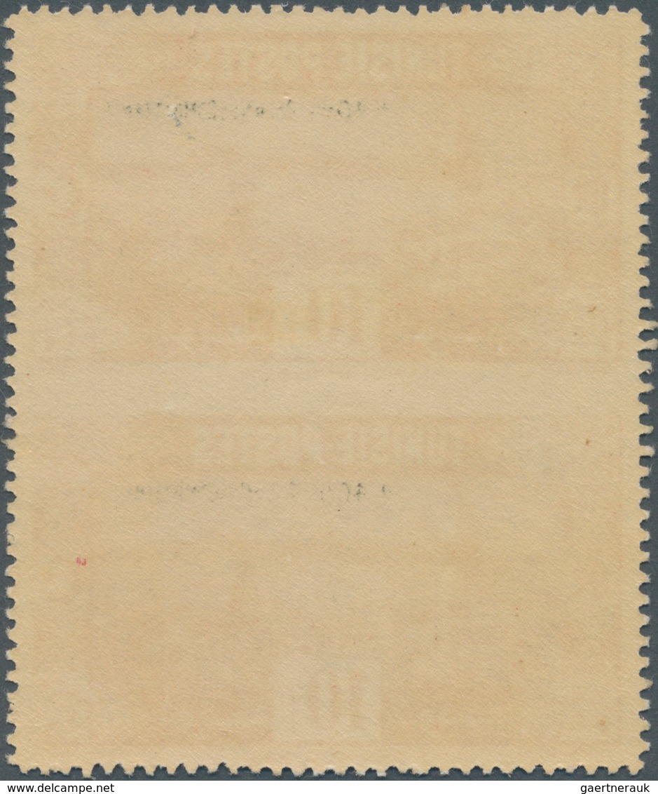 Tunesien: 1945, Soldier's Relief, 10fr. + 40fr. Red, Vertical Pair Showing Variety "imperforate Betw - Tunisia