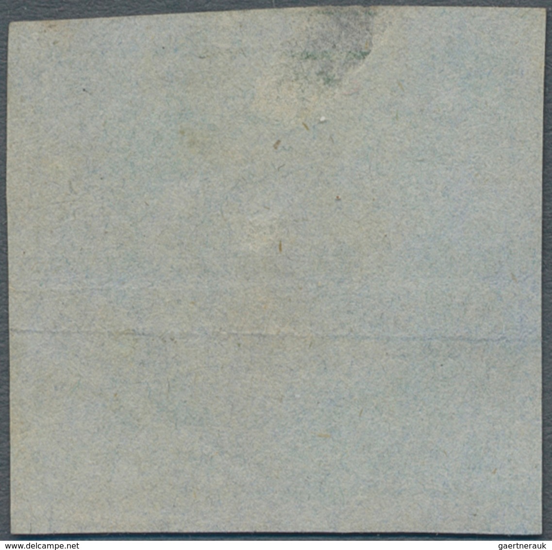 Uruguay: 1859, Sun Head 180c. Green, Essay In Issued Design On Bluish Papier With Silk Thread, Small - Uruguay