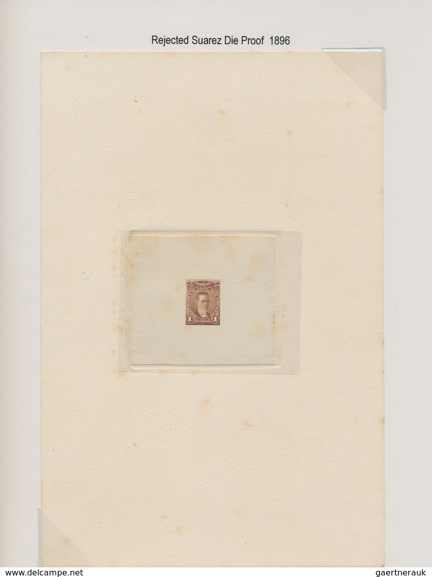 Uruguay: 1896, Joaquín Suárez, Rejected Design, Die Proof 1c. Light Brown On Thin Paper, Size 7:6,2 - Uruguay