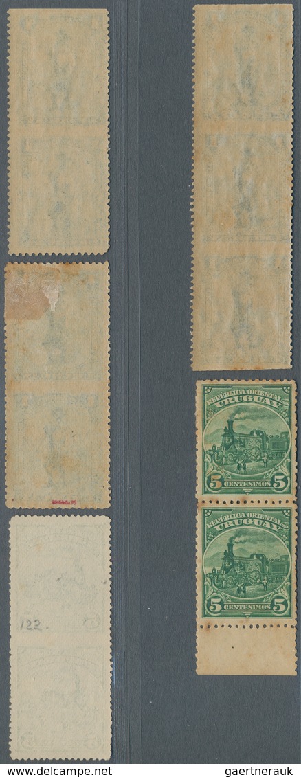 Uruguay: 1897, Definitives "Pictorials", Lot Of 23 Stamps Incl. Partly Imperf. (19) And Offset On Re - Uruguay