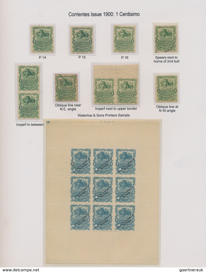 Uruguay: 1900, Corrientes Issue, 1c. Green, Specialised Assortment Incl. Imperforate Plate Proofs, C - Uruguay