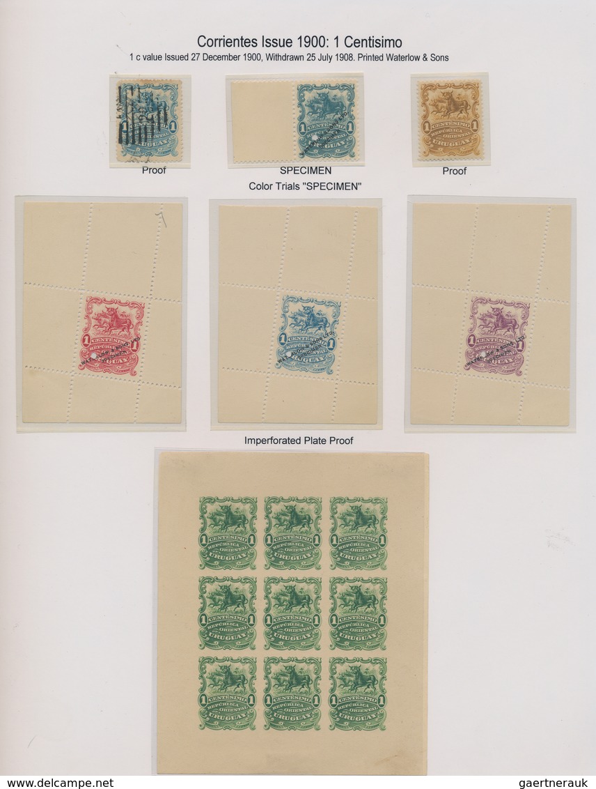 Uruguay: 1900, Corrientes Issue, 1c. Green, Specialised Assortment Incl. Imperforate Plate Proofs, C - Uruguay