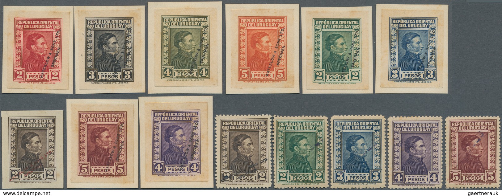 Uruguay: 1928/1936, General José Gervasio Artigas, Set Of 80 Specimen/essays (one Stamp Damaged, Par - Uruguay