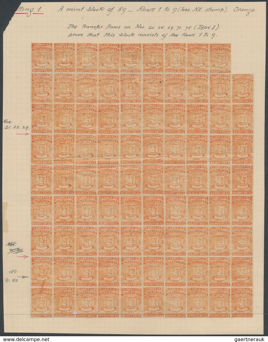 Venezuela: 1859, 1/2 Real In Unit Of 89 Pieces With A Mnh Unit Of 56 In The Middle And Some Hinges O - Venezuela