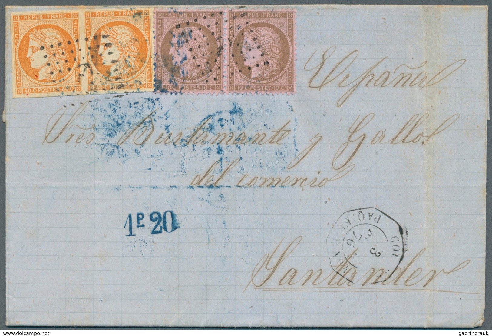 Venezuela: 1871, France/French Colonies Mixed Franking From Venezuela, Seige Of Paris, 10c Bistre On - Venezuela