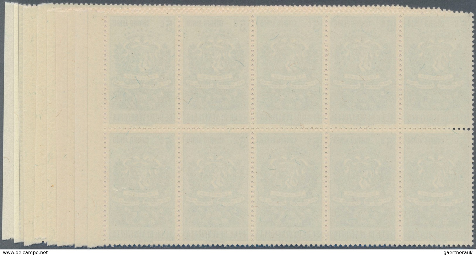 Venezuela: 1951, Coat Of Arms ‚TACHIRA‘ Airmail Stamps Complete Set Of Nine In Blocks Of Ten From Ri - Venezuela