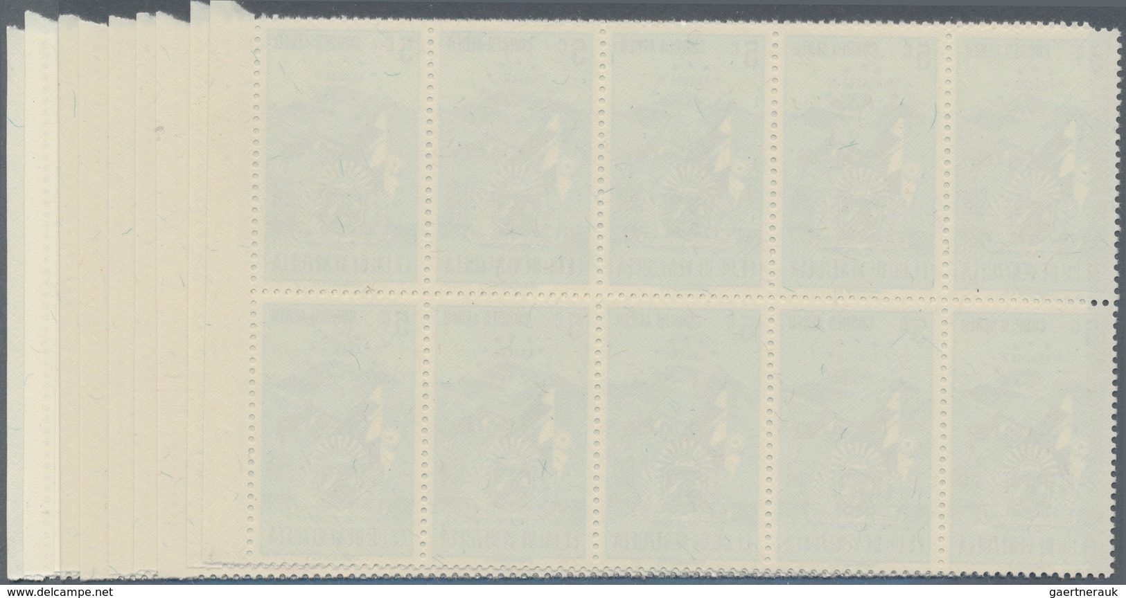 Venezuela: 1952, Coat Of Arms 'ARAGUA‘ Airmail Stamps Complete Set Of Nine In Blocks Of Ten From Rig - Venezuela