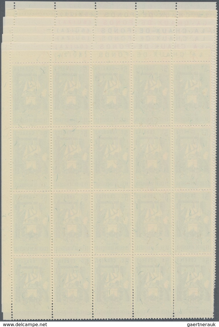 Venezuela: 1952, Coat Of Arms 'BOLIVAR‘ Normal Stamps Complete Set Of Seven In Blocks Of 20 From Upp - Venezuela