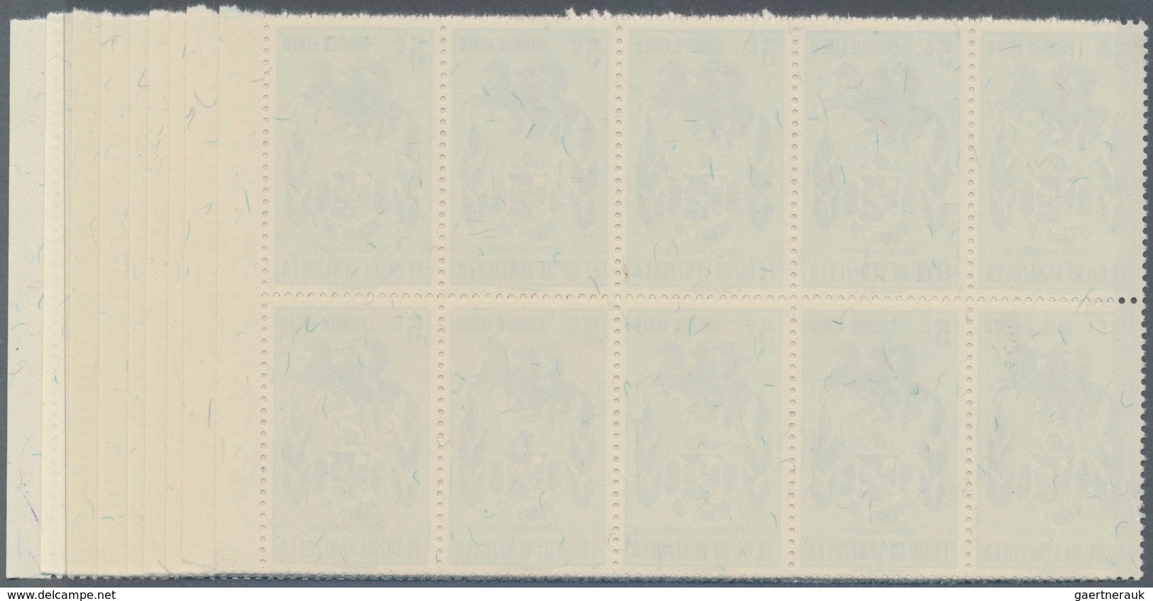 Venezuela: 1953, Coat Of Arms 'MONAGAS‘ Airmail Stamps Complete Set Of Nine In Blocks Of Ten From Ri - Venezuela