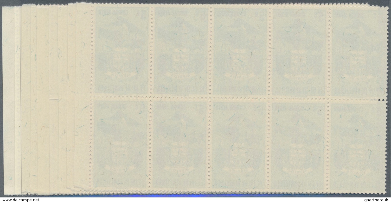 Venezuela: 1953, Coat Of Arms 'MERIDA‘ Airmail Stamps Complete Set Of Nine In Blocks Of Ten From Rig - Venezuela