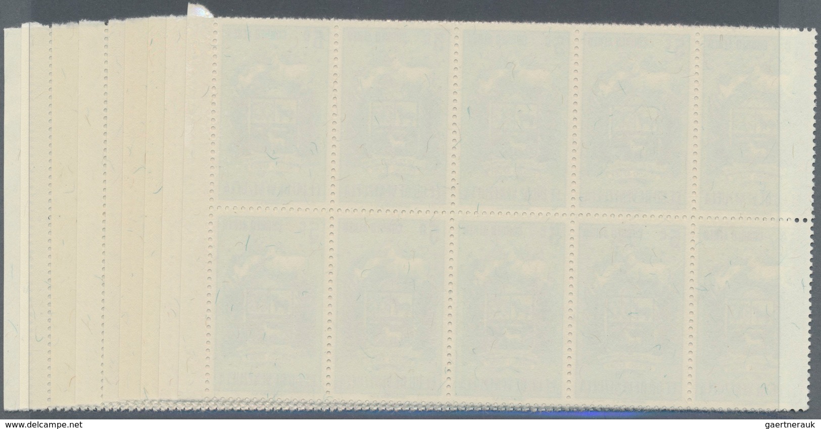 Venezuela: 1953, Coat Of Arms 'APURE‘ Airmail Stamps Complete Set Of Nine In Blocks Of Ten From Righ - Venezuela