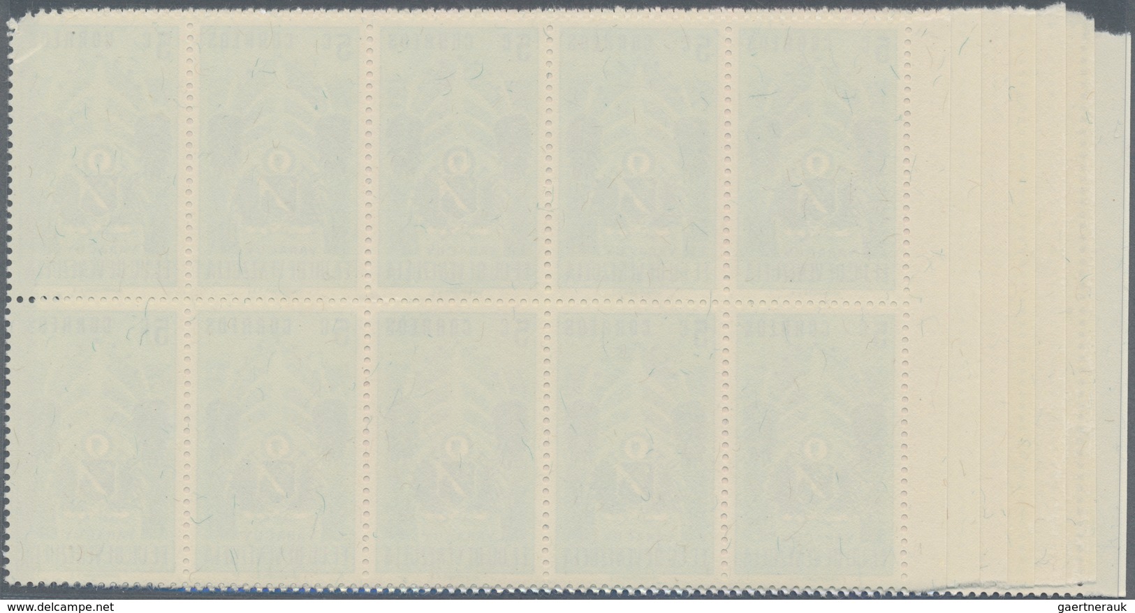 Venezuela: 1953, Coat Of Arms 'YARACUY‘ Normal Stamps Complete Set Of Seven In Blocks Of Ten From Le - Venezuela