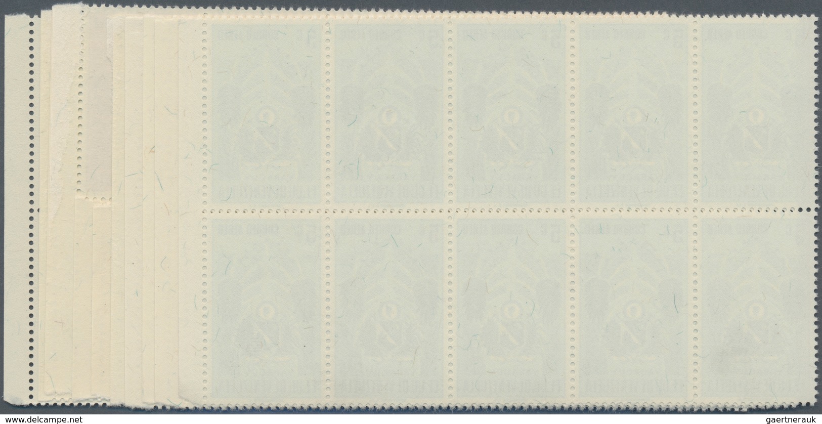 Venezuela: 1953, Coat Of Arms 'YARACUY‘ Airmail Stamps Complete Set Of Seven In Blocks Of Ten From R - Venezuela