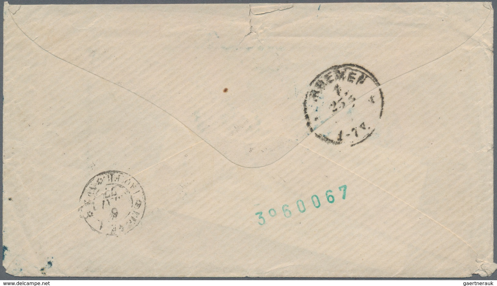 Venezuela - Schiffspost: 1877, Stampless Envelope With French Octagon-cancel "PORTO CABALLO 5 MAI 77 - Venezuela