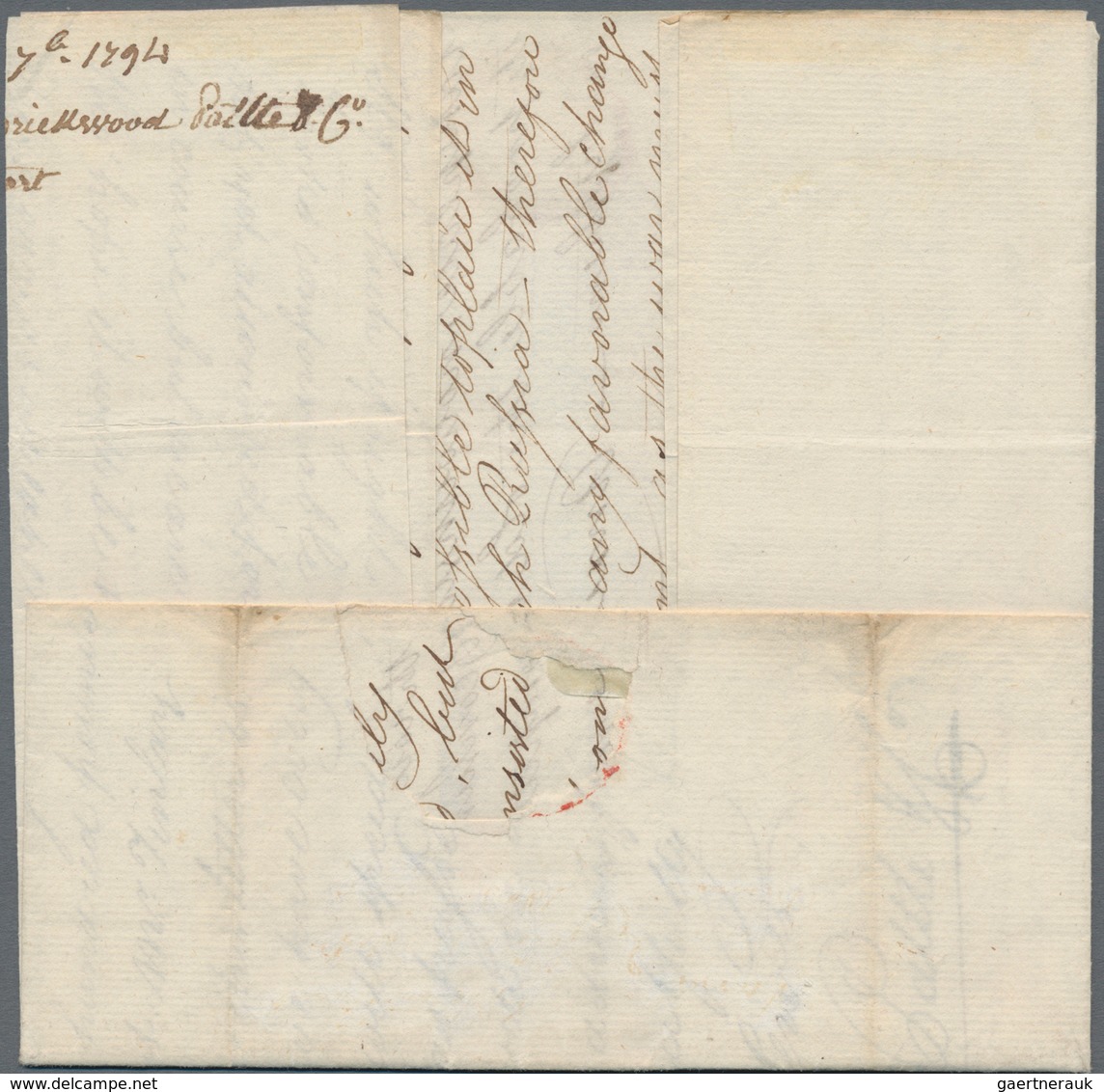 Vereinigte Staaten Von Amerika - Stampless Covers: ^1794, Folded Letter From London Dated "13 Th Sep - …-1845 Prephilately