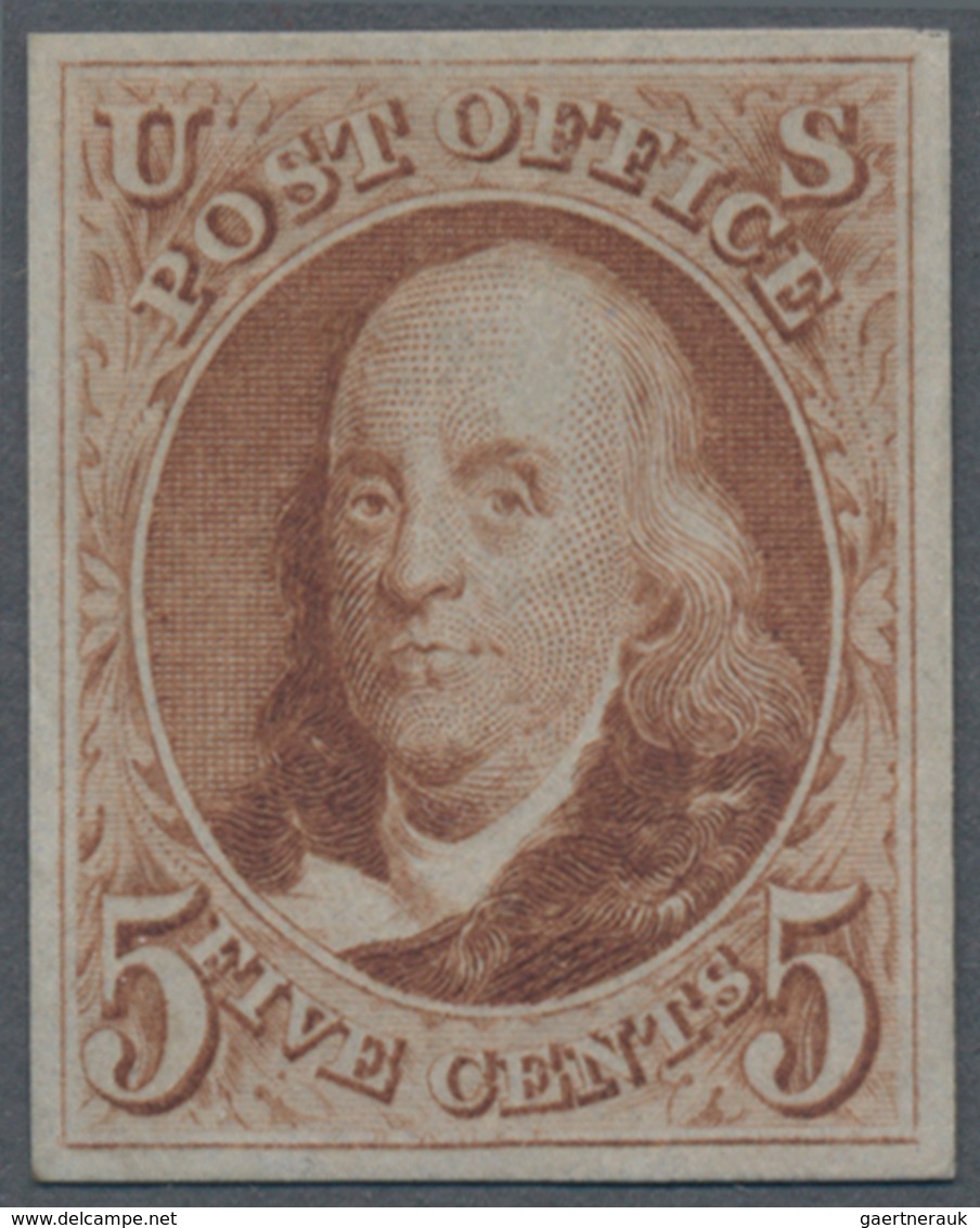 Vereinigte Staaten Von Amerika: 5c Red Brown, 1875 Reprint Of 1847 Issue (Scott 3), Full To Large Ma - Other & Unclassified