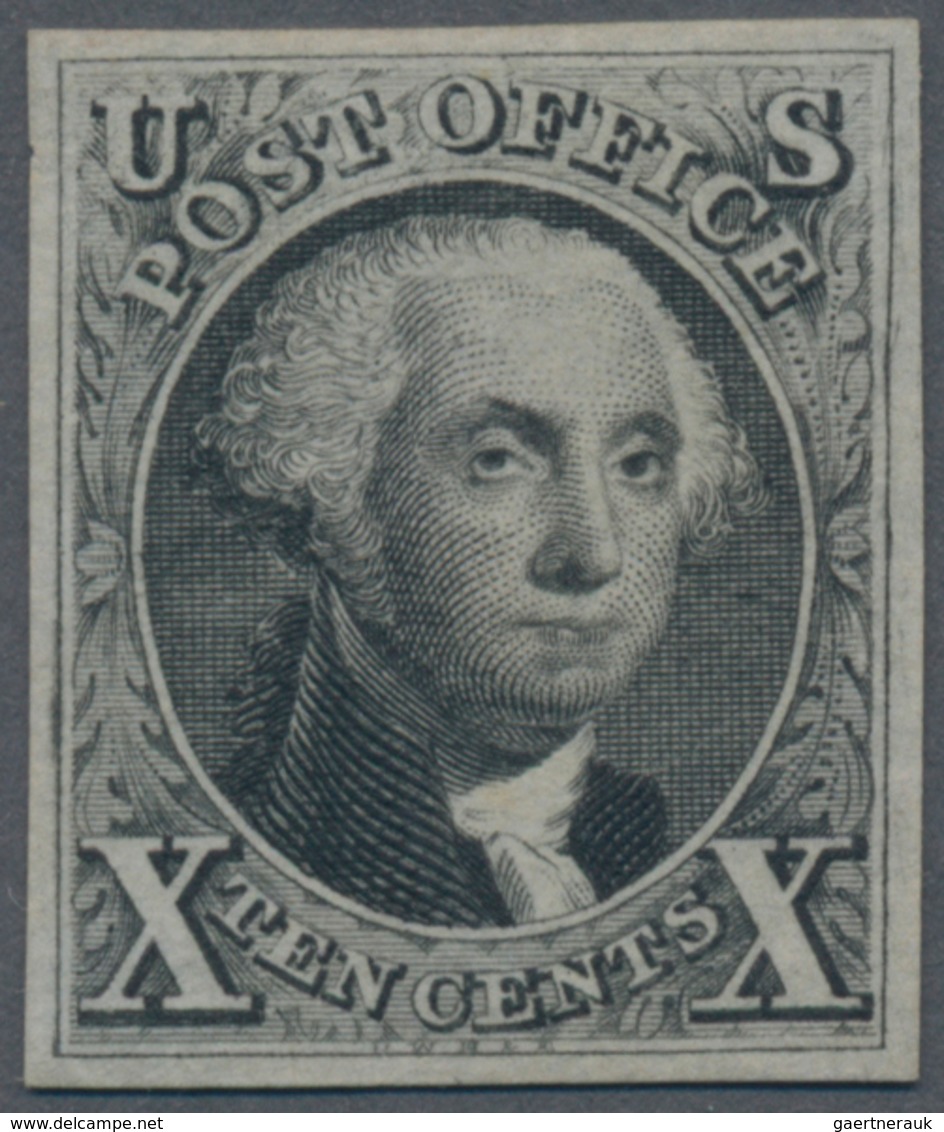 Vereinigte Staaten Von Amerika: 10c Black, 1875 Reprint Of 1847 Issue (Scott 4), Ample Margins All A - Other & Unclassified