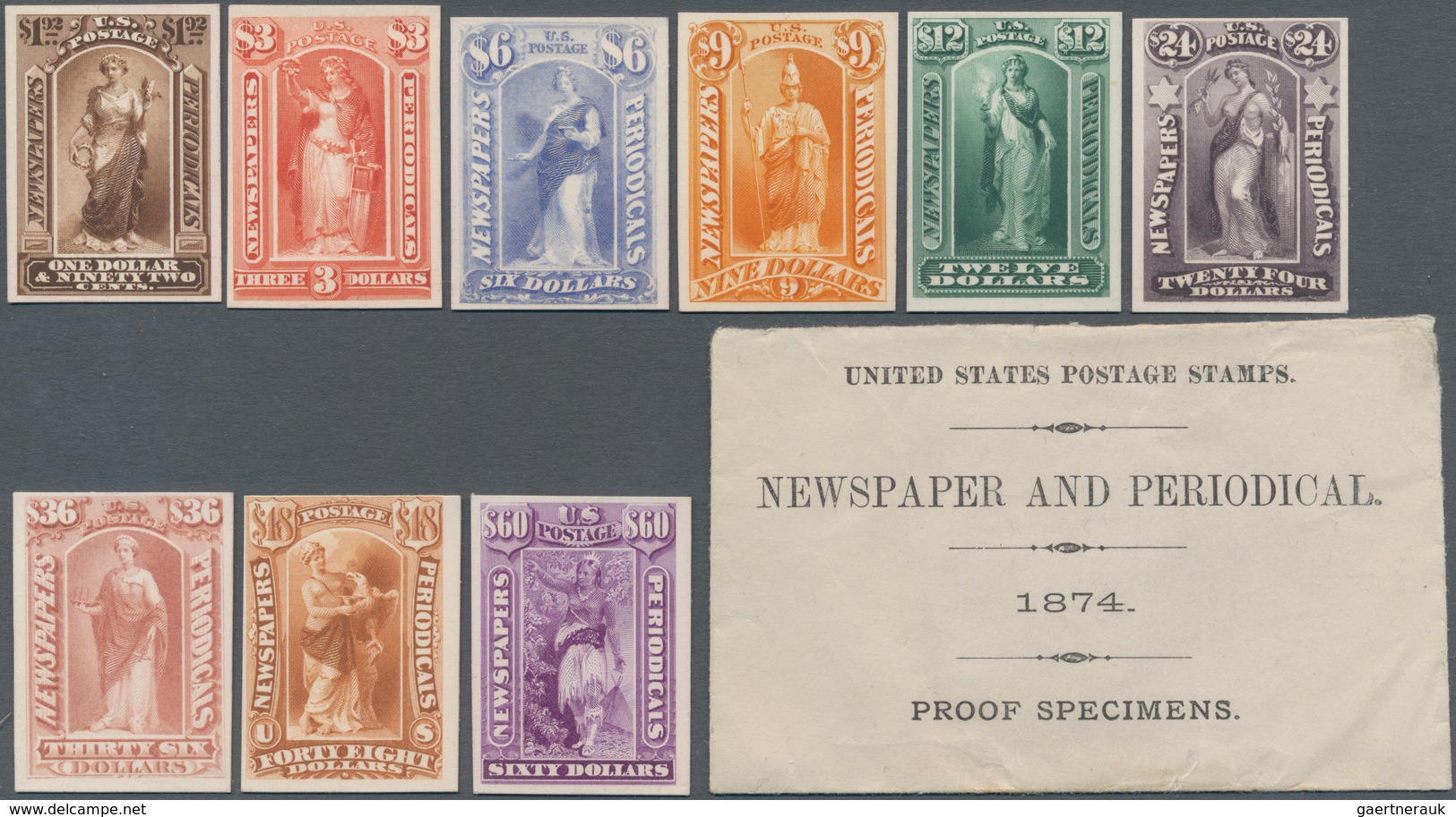 Vereinigte Staaten Von Amerika: Newspaper Plate Proofs On Card (Scott PR9P4-PR32P4), Complete Set, A - Other & Unclassified