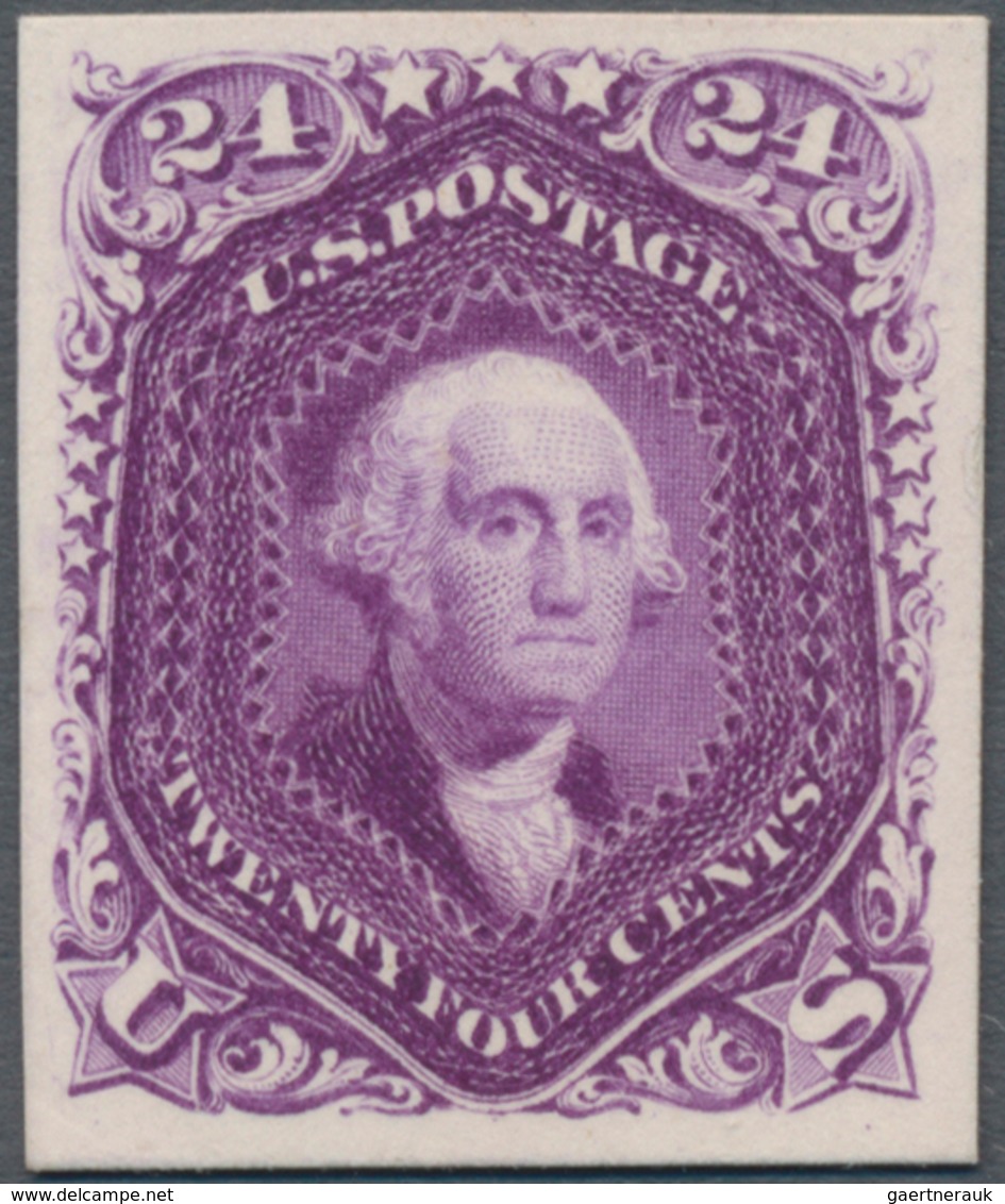 Vereinigte Staaten Von Amerika: 24c Red Lilac 1861 Issue, Plate Proof On Card (Scott 70P4), Large Ma - Other & Unclassified