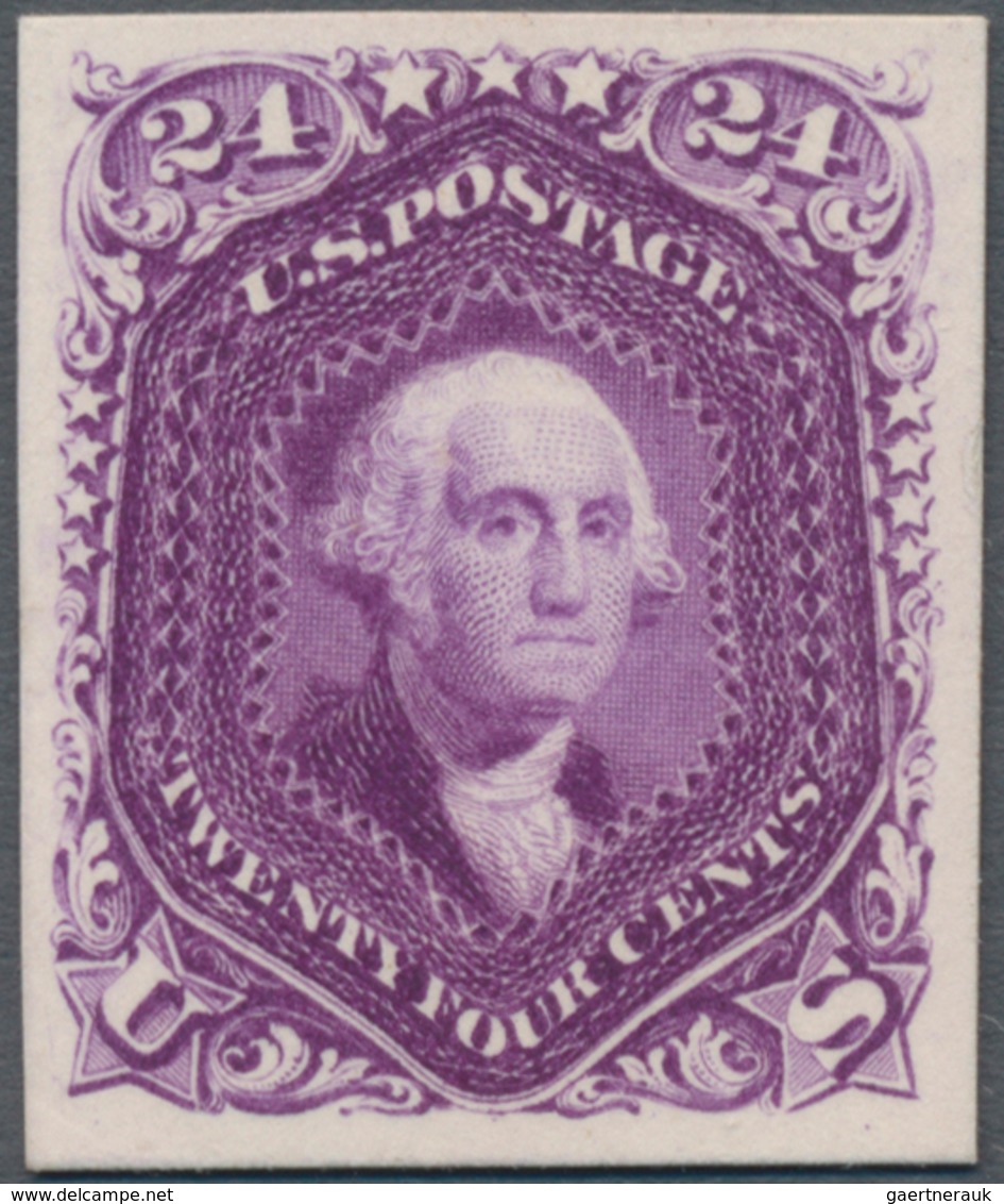 Vereinigte Staaten Von Amerika: 24c Red Lilac 1861 Issue, Plate Proof On Card (Scott 70P4), Large Ma - Andere & Zonder Classificatie
