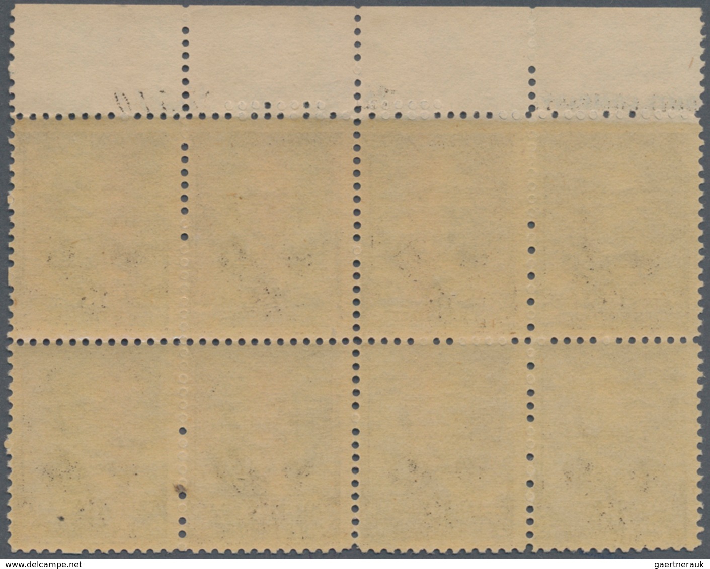 Vereinigte Staaten Von Amerika: 5c Garfield Yellow Brown 1882 Issue, Top Block Of Eight With Plate N - Other & Unclassified