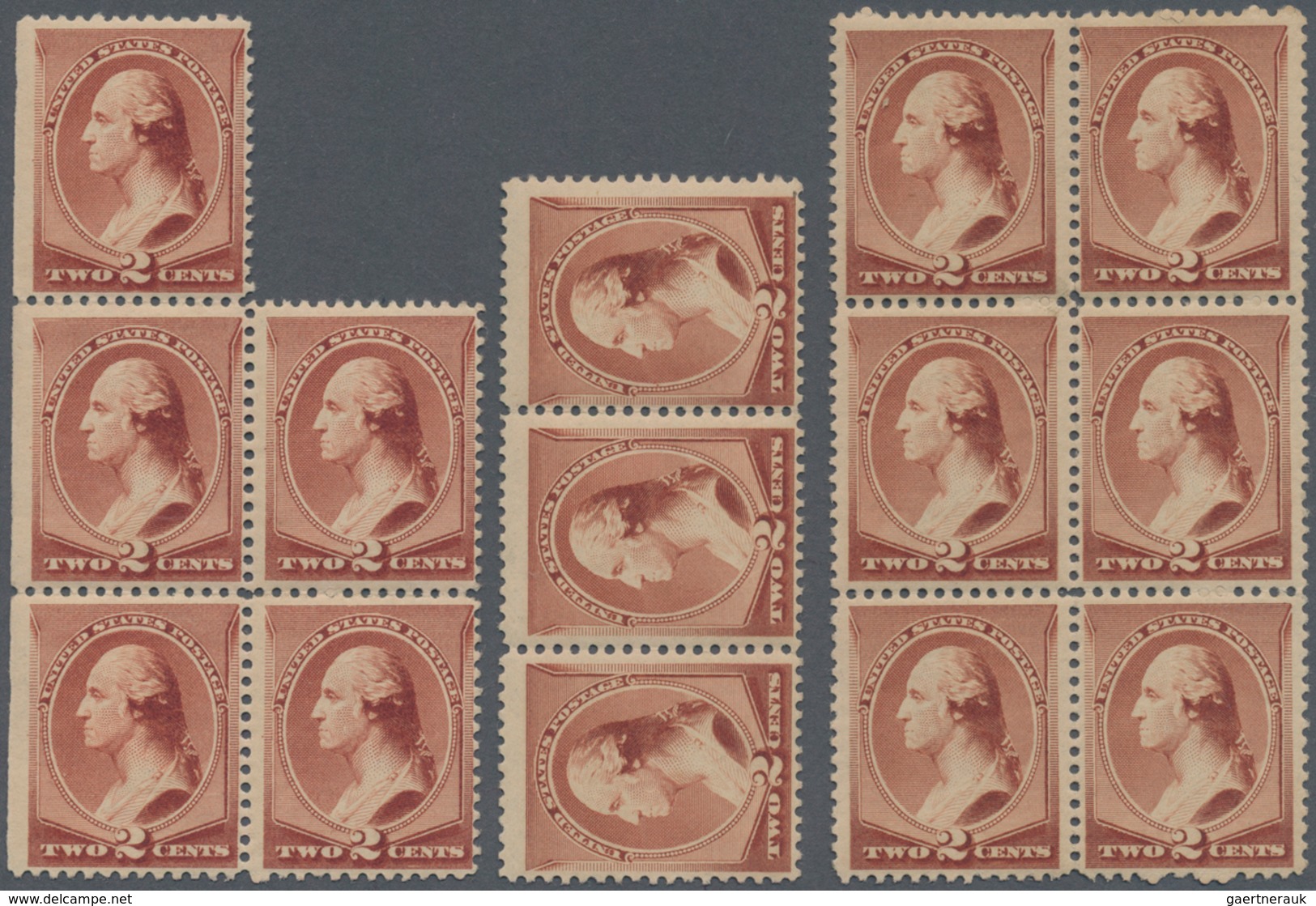 Vereinigte Staaten Von Amerika: 2c Red Brown 1883 Issue (Scott 210), Blocks Of Sixteen, Six, And Fiv - Other & Unclassified