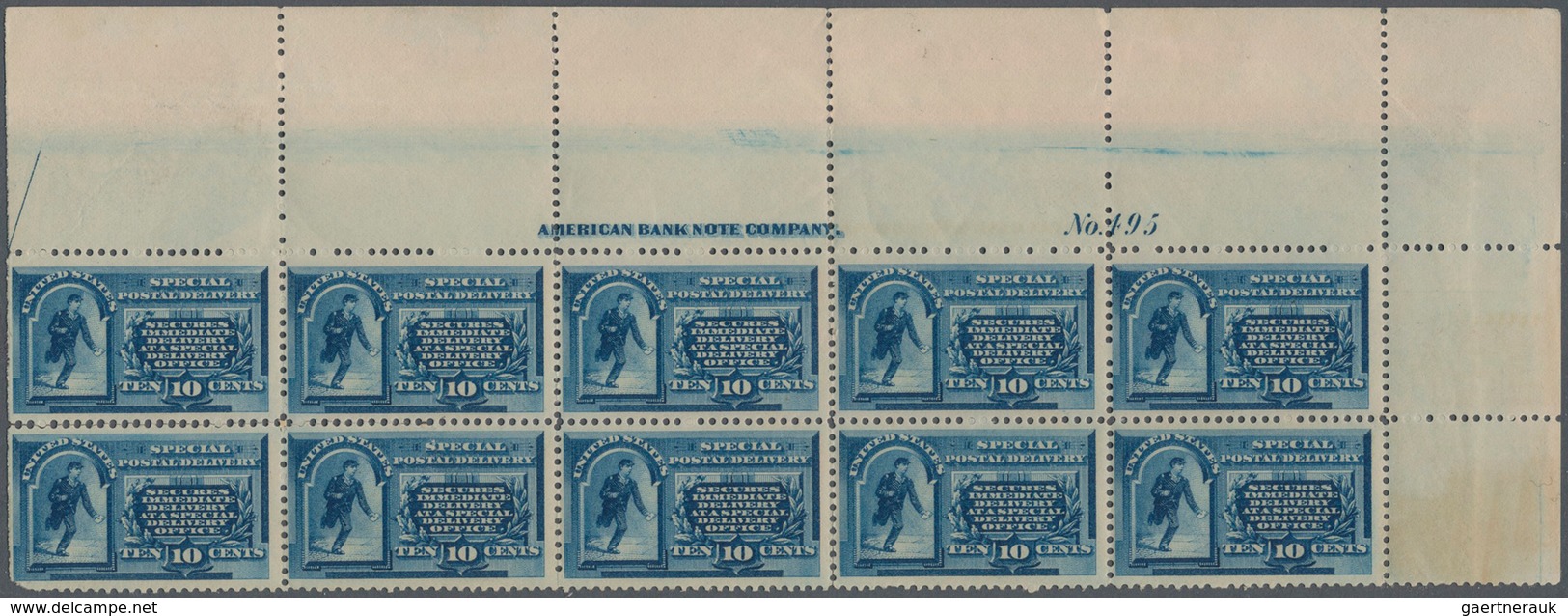 Vereinigte Staaten Von Amerika: 10c 1885 Special Delivery (Scott No. E1), An Incredibly Rare Never H - Other & Unclassified
