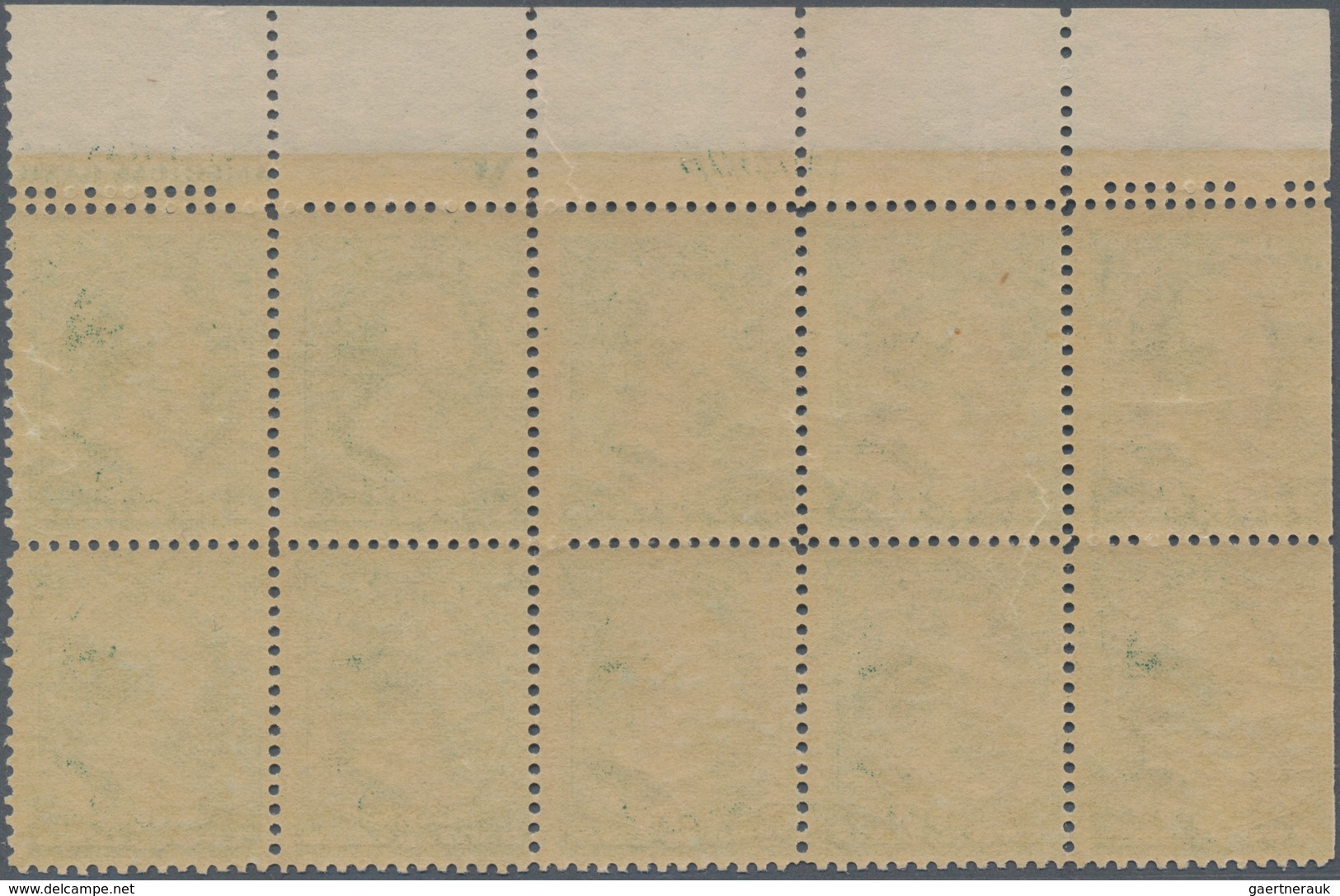 Vereinigte Staaten Von Amerika: 2c Green 1887 Issue (Scott 213), Top Block Of Ten With Plate No. 599 - Other & Unclassified