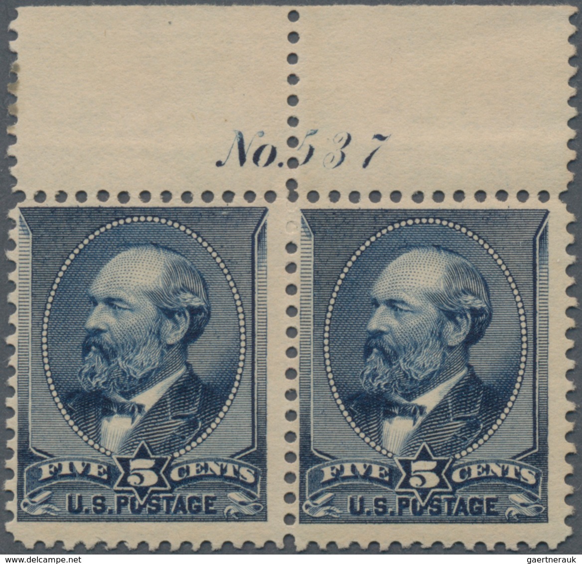 Vereinigte Staaten Von Amerika: 5c Grant Indigo 1888 Issue (Scott 216), Never Hinged Plate No. 517 P - Andere & Zonder Classificatie