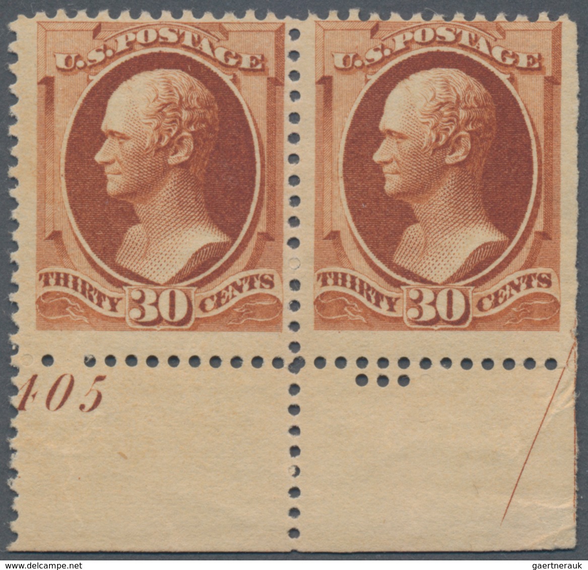 Vereinigte Staaten Von Amerika: 30c Hamilton 1888 Issue (Scott 217), Never Hinged Pair With Plate No - Other & Unclassified
