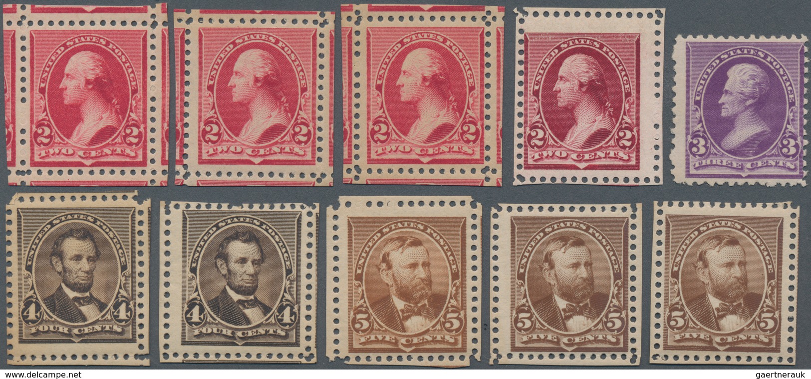 Vereinigte Staaten Von Amerika: 2c-5c 1890 Issues (Scott Nos. 219D-223) Most With Perfs Intact Sacri - Andere & Zonder Classificatie