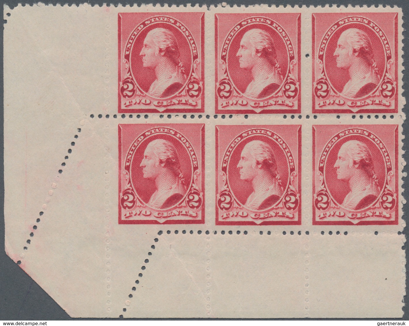 Vereinigte Staaten Von Amerika: 2c Carmine 1890 Issue (Scott 220), Never Hinged Bottom Left Corner B - Andere & Zonder Classificatie