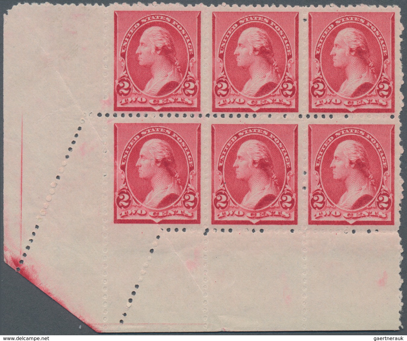 Vereinigte Staaten Von Amerika: 2c Carmine 1890 Issue (Scott 220), Never Hinged Bottom Left Corner B - Andere & Zonder Classificatie