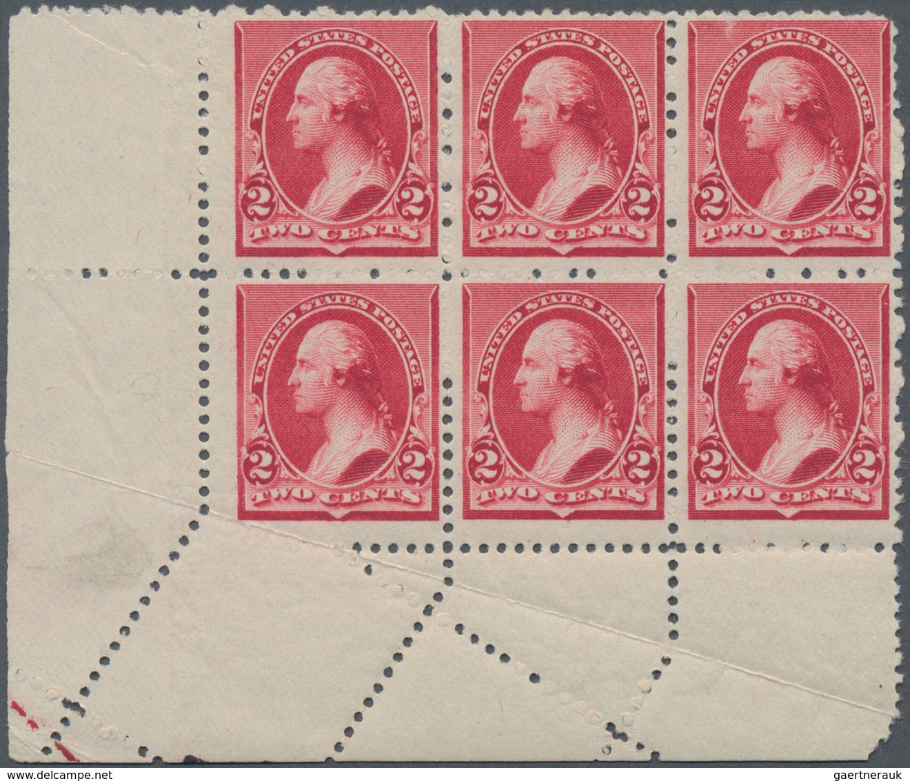 Vereinigte Staaten Von Amerika: 2c Carmine 1890 Issue (Scott 220), Never Hinged Bottom Left Corner B - Other & Unclassified