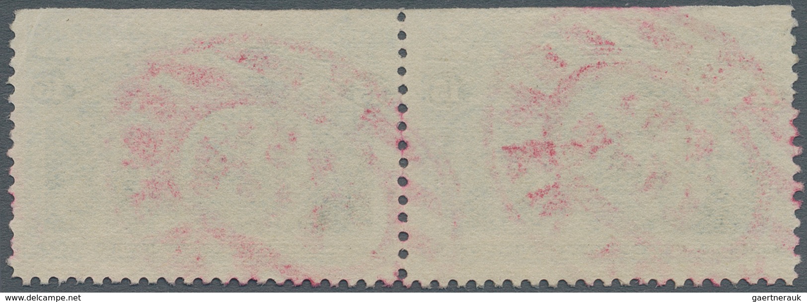Vereinigte Staaten Von Amerika: 1893, 15 Cent Columbus, Horizontal Pair With Red NEW YORK Oval Cance - Other & Unclassified