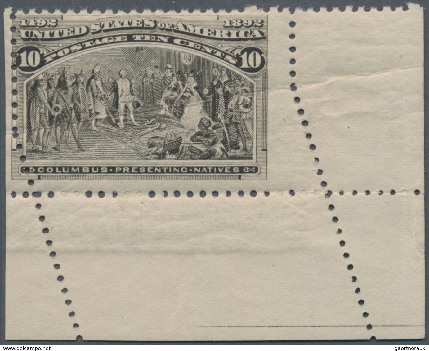 Vereinigte Staaten Von Amerika: 10c Columbian Issue (Scott 237), Never Hinged With Wide Bottom Right - Other & Unclassified