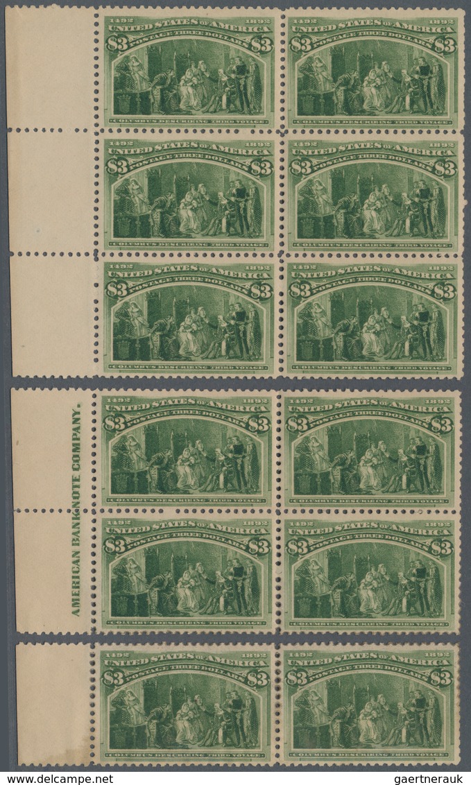 Vereinigte Staaten Von Amerika: $3.00 Columbus Issue (Scott 243), Reconstructed Vertical Block Of Tw - Other & Unclassified