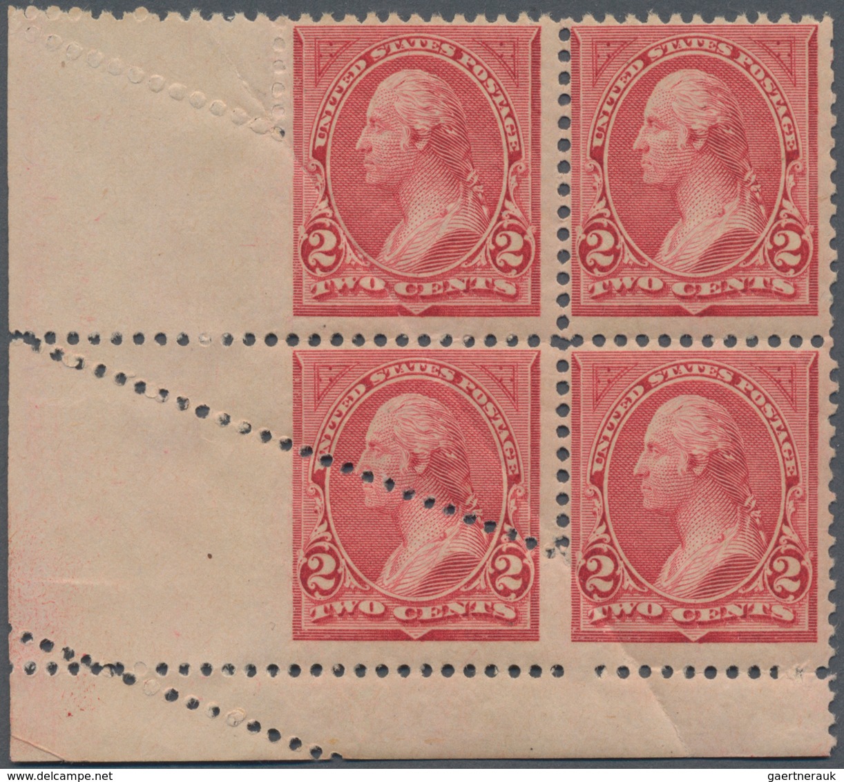 Vereinigte Staaten Von Amerika: 2c Carmine Type I Unwatermarked 1894 (Scott 250), Never Hinged Botto - Other & Unclassified