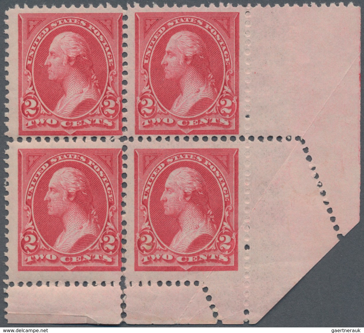 Vereinigte Staaten Von Amerika: 2c Carmine Type I Unwatermarked 1894 (Scott 250), Never Hinged Botto - Other & Unclassified