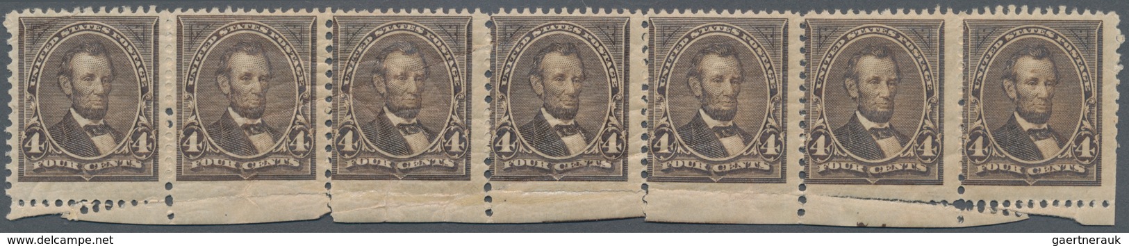 Vereinigte Staaten Von Amerika: 4c Unwatermarked 1894 (Scott 254), Never Hinged Horizontal Strip Of - Other & Unclassified