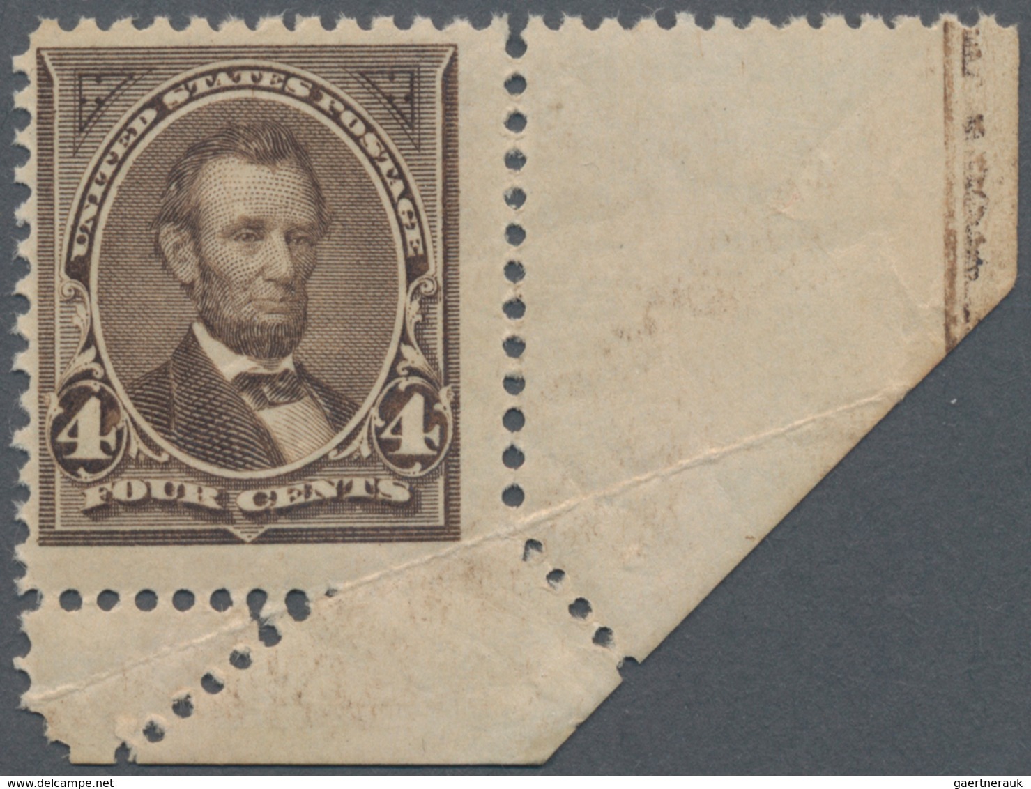 Vereinigte Staaten Von Amerika: 4c Unwatermarked 1894 (Scott 254), Never Hinged With Bottom Right Co - Other & Unclassified