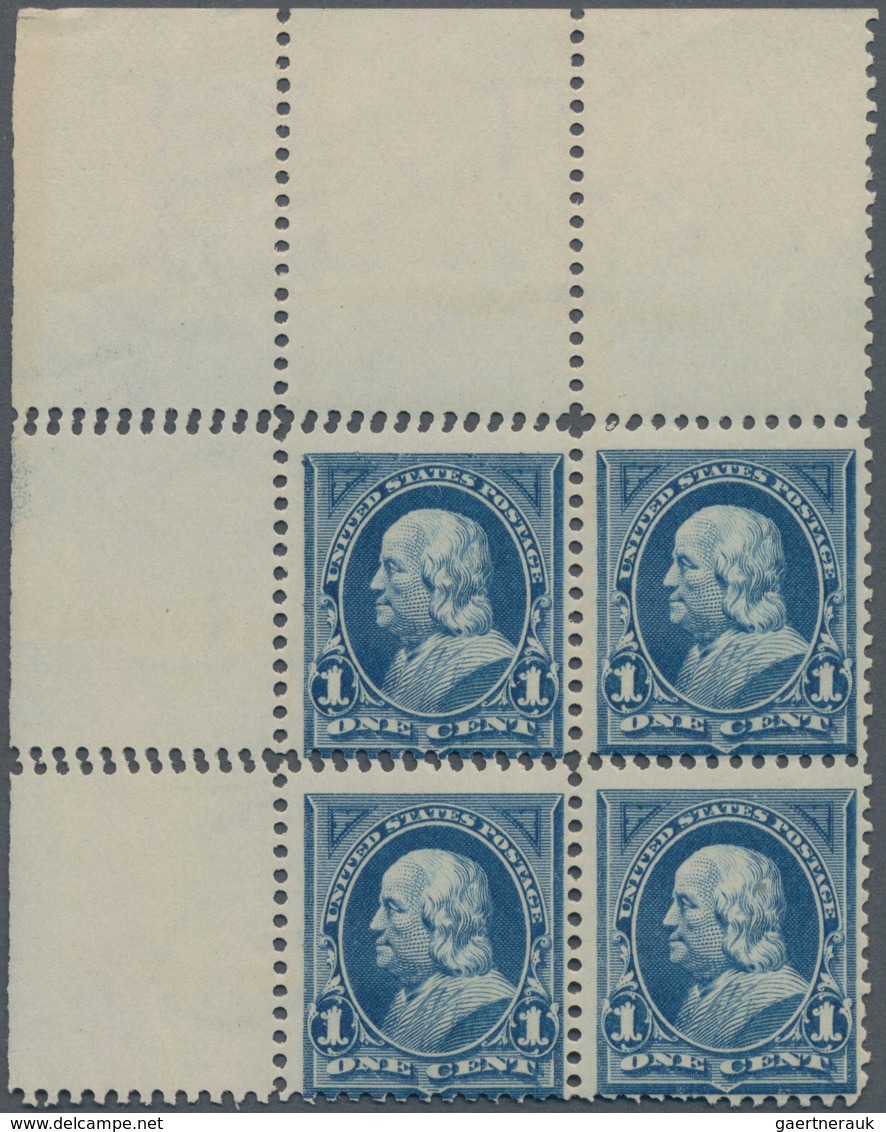 Vereinigte Staaten Von Amerika: 1c Watermarked 1895 (Scott 264), Never Hinged Top Left Corner Block - Other & Unclassified