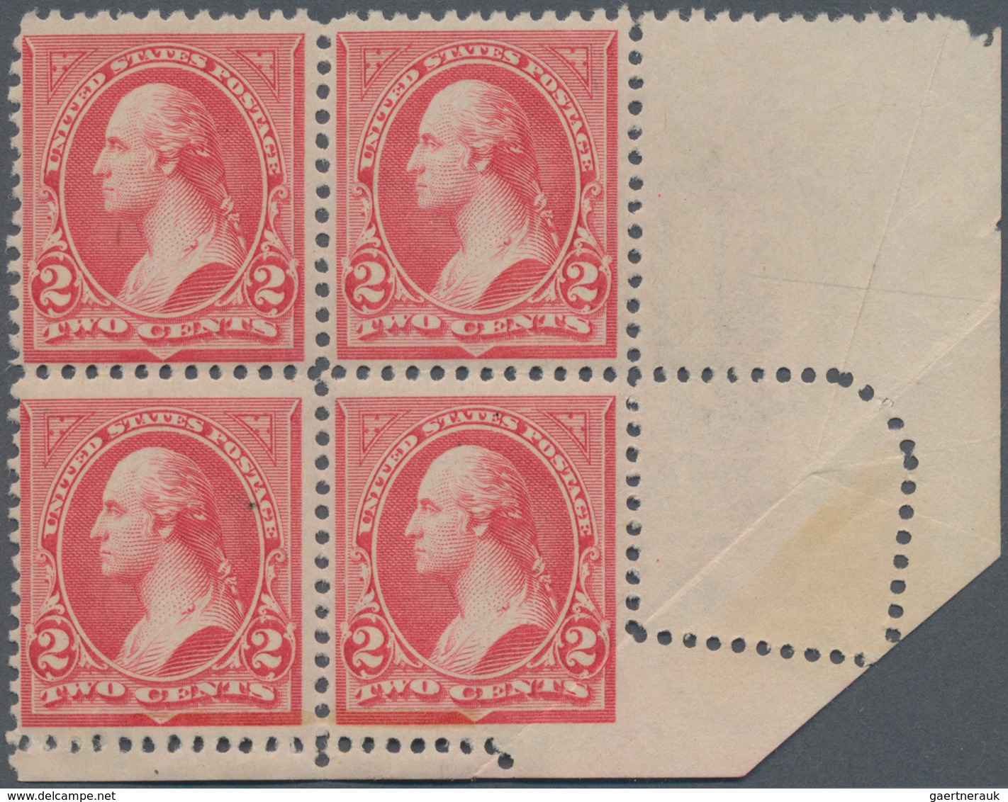 Vereinigte Staaten Von Amerika: 2c Type II Watermarked 1895 (Scott 266), Never Hinged Bottom Right B - Other & Unclassified