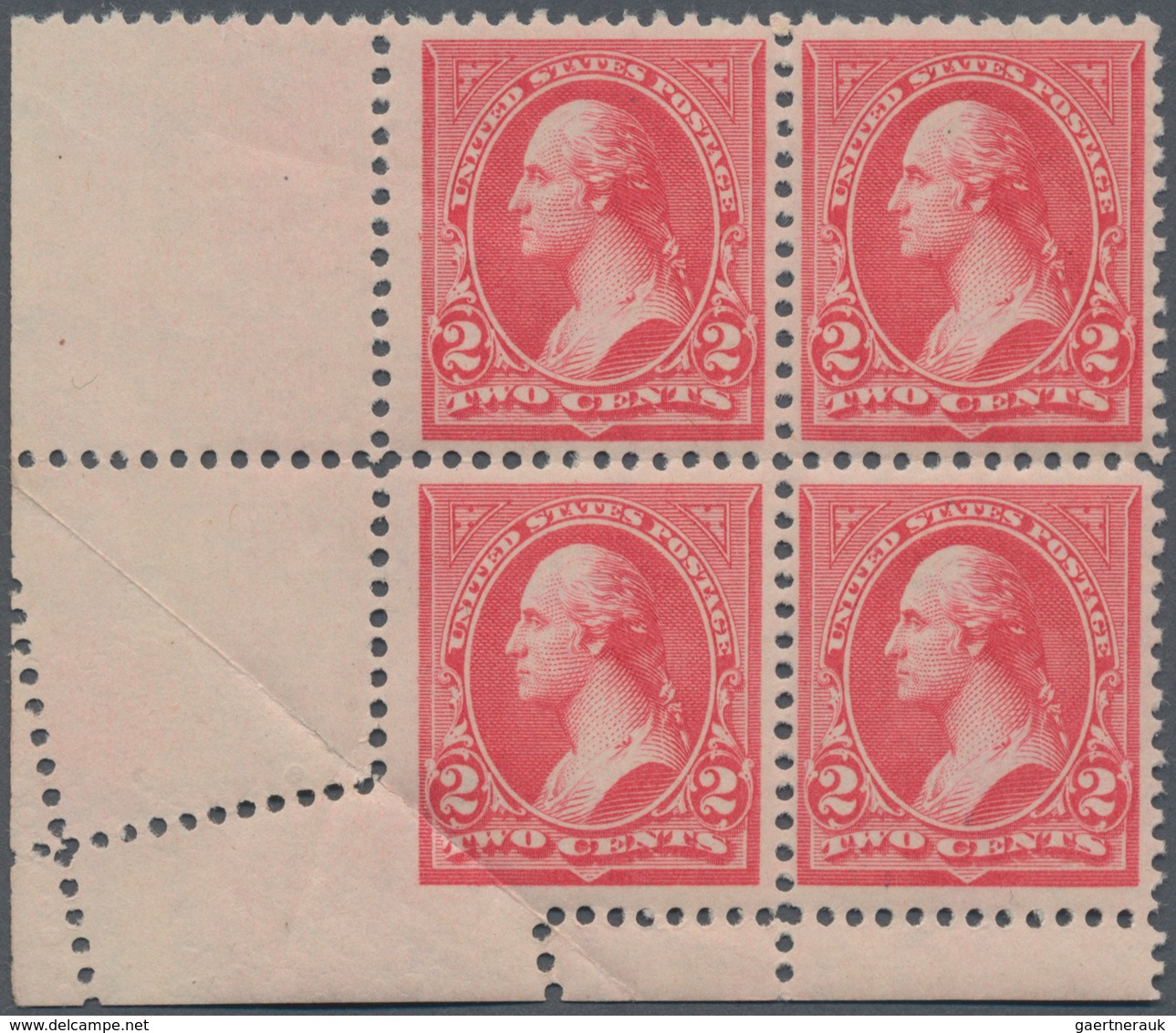 Vereinigte Staaten Von Amerika: 2c Type III Watermarked 1895 (Scott 267), Never Hinged Bottom Left C - Other & Unclassified