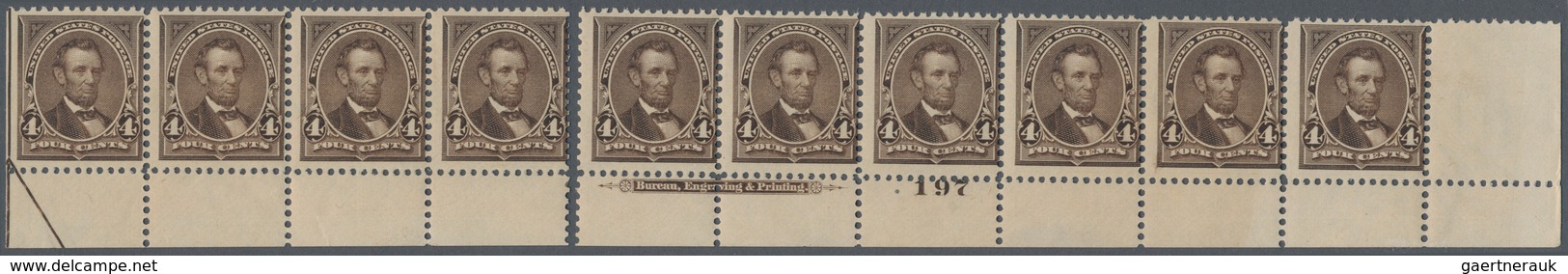 Vereinigte Staaten Von Amerika: 4c 1895 Watermarked (Scott 269), Never Hinged Bottom Plate No. 197, - Other & Unclassified