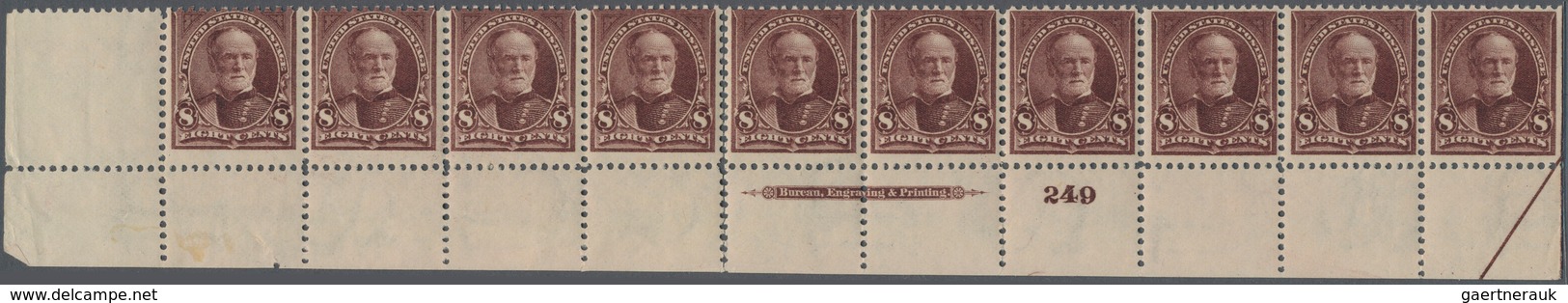 Vereinigte Staaten Von Amerika: 8c 1895 Watermarked (Scott 272), Never Hinged Bottom Plate No. 249, - Other & Unclassified