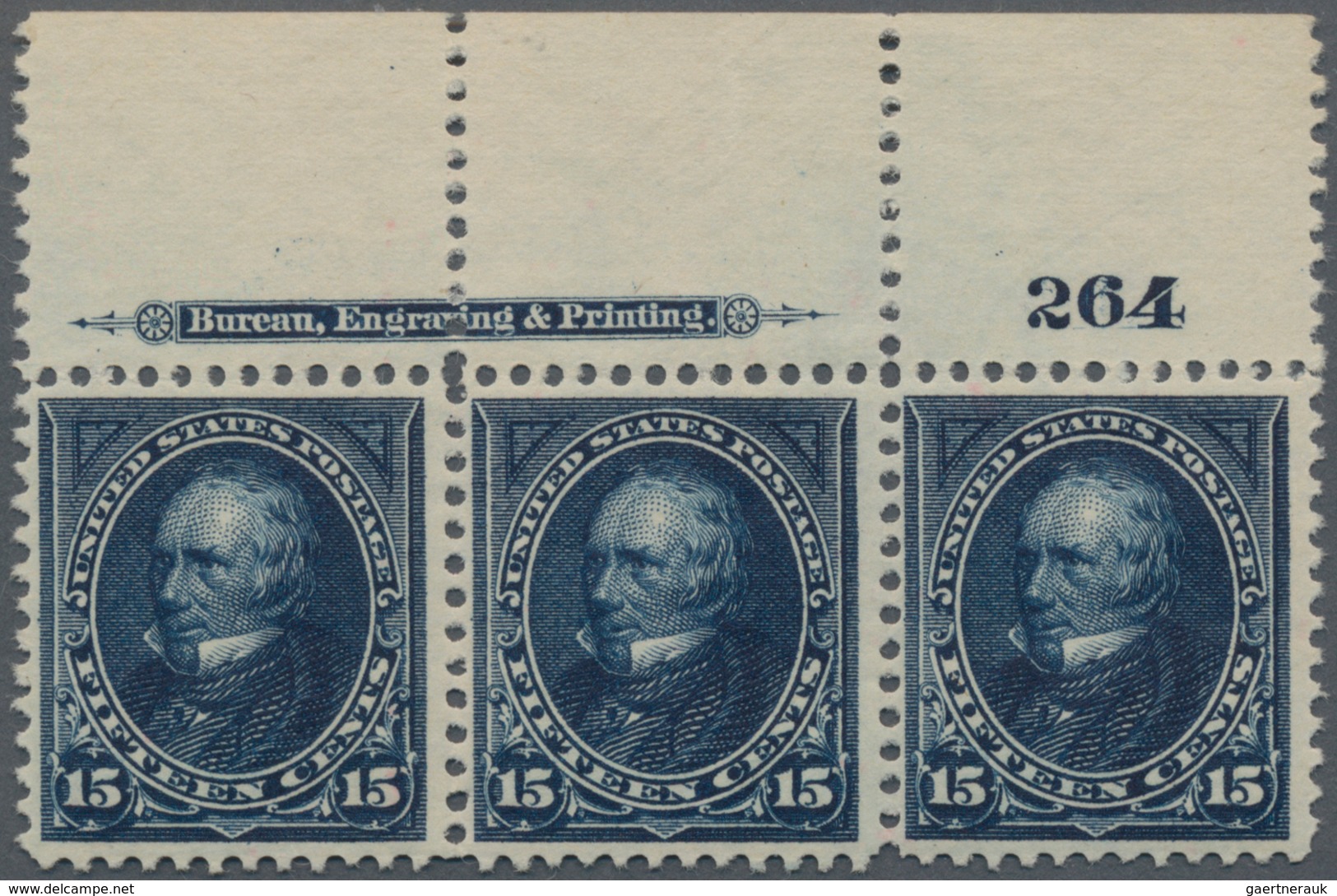 Vereinigte Staaten Von Amerika: 15c 1895 Watermarked (Scott 274), Never Hinged Top Plate No. 264, Im - Other & Unclassified